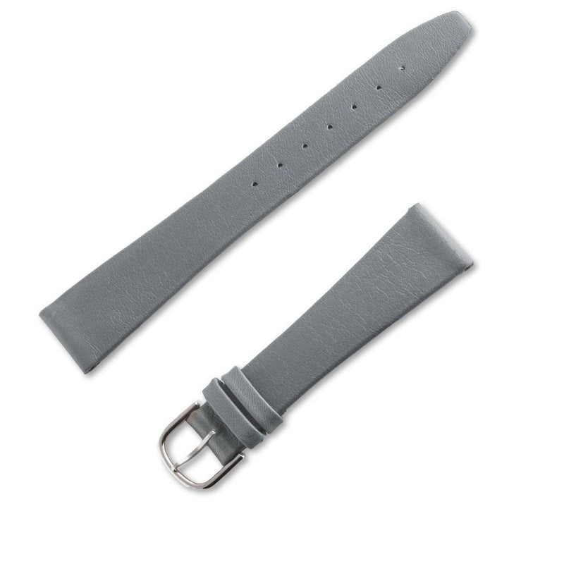 Bracelet montre cuir véritable agneau (nappa) gris ardoise sans couture