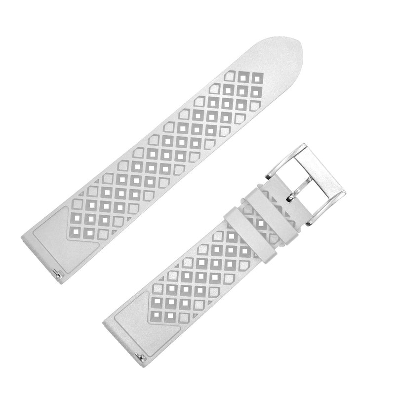 Bracelet montre caoutchouc blanc type Rallye (TROPIC) swiss made 100% caoutchouc - ANTENEN