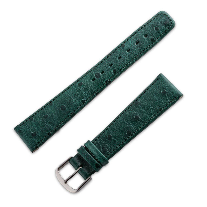 Straußenleder-Uhrarmband matt grün - ANTENEN