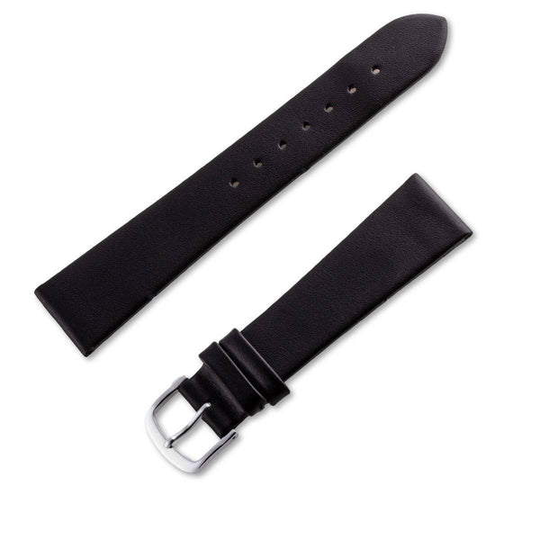 Uhrarmband schwarzes nahtloses Echtlederarmband aus Lamm(Nappa)-Leder - ANTENEN