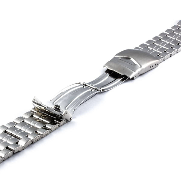 Uhrenarmband aus Metall-Stahlgewebe mit mittelgroßen Nieten und hochglanzpolierter Oberfläche - ANTENEN