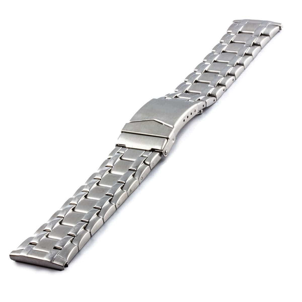Uhrenarmband aus Metall Stahl Stahlgeflecht mittlerer Größe mit geflochtenen Nieten und glänzend polierter Oberfläche - ANTENEN