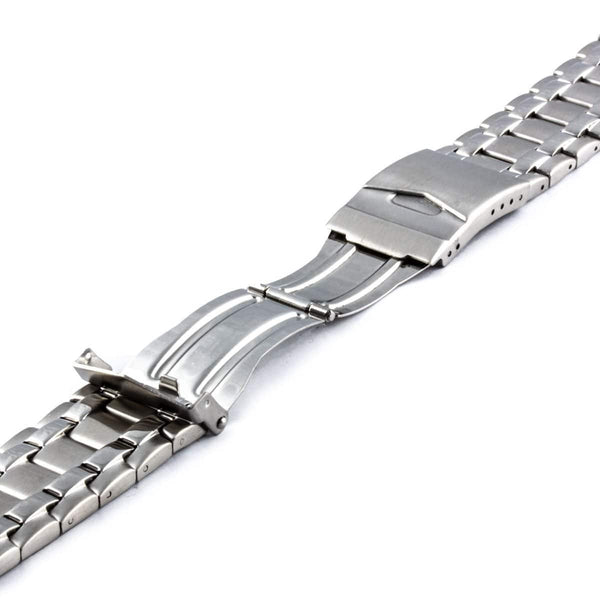 Uhrenarmband aus Metall Stahl Stahlgeflecht mittlerer Größe mit geflochtenen Nieten und glänzend polierter Oberfläche - ANTENEN