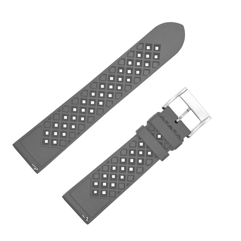 Bracelet montre caoutchouc gris type Rallye (TROPIC) swiss made 100% caoutchouc - ANTENEN