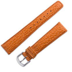 Leather watchband with orange matte shark pattern - ANTENEN