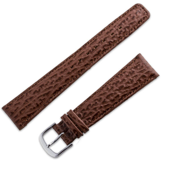 Matte brown-dark chocolate shark leather watchband - ANTENEN