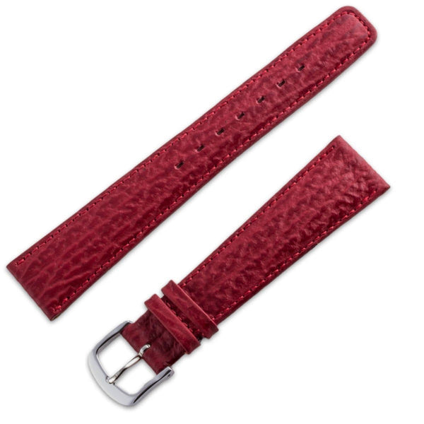 Red matte shark style leather watchband - ANTENEN