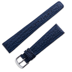 Matte shark-style leather watchband, navy blue - ANTENEN