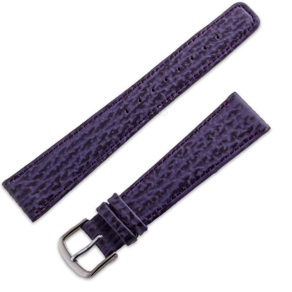 Leather watchband in the purple-mauve matte shark style - ANTENEN
