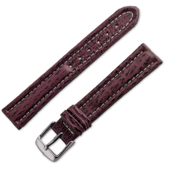 Genuine leather watchband matt burgundy shark - ANTENEN