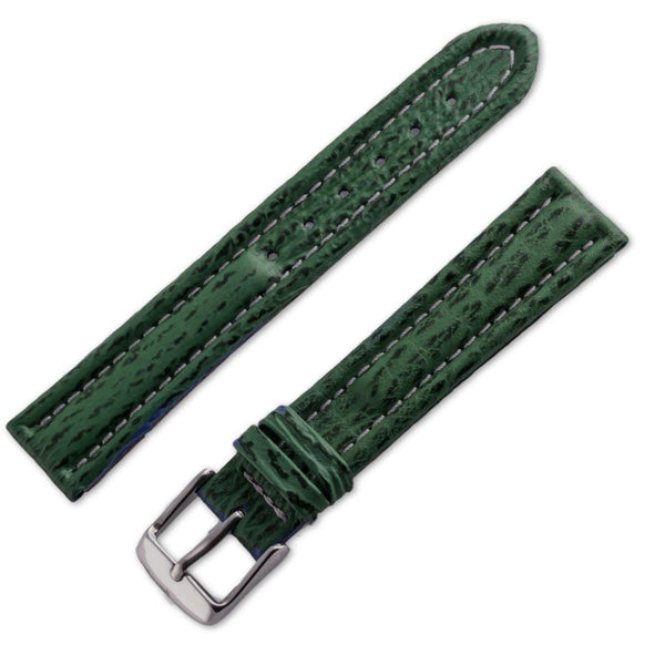Genuine leather watchband matt green shark - ANTENEN