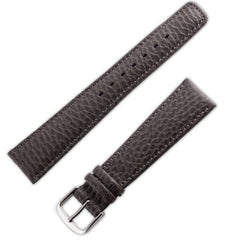 Watchband grained calf leather grained matt grey taupe - ANTENEN