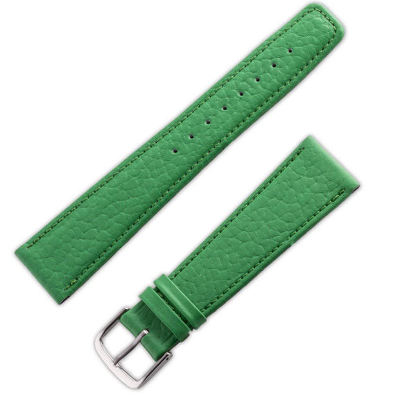 Watchband grained calf leather matt apple green - ANTENEN
