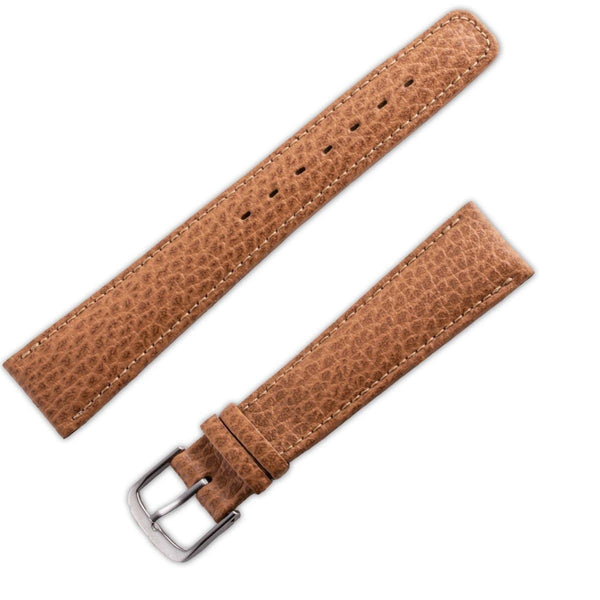 Watchband grained matt brown calf leather - ANTENEN