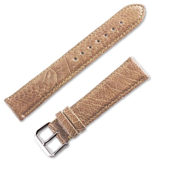 Watchband in shiny beige ostrich leg leather - ANTENEN