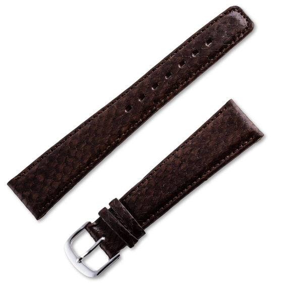 Genuine leather watchband chocolate brown salmon - ANTENEN