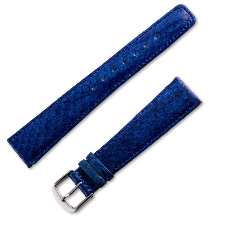 Genuine leather watchband salmon royal blue - ANTENEN