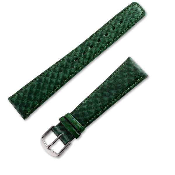 Genuine Leather Watch Band Swamp Green Salmon - ANTENEN