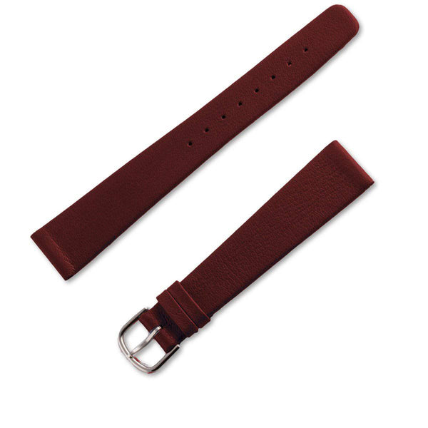 Watchband genuine leather strap in burgundy lamb (nappa) without stitching - ANTENEN