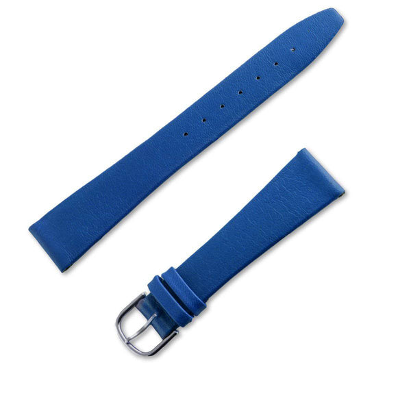 Genuine leather watch strap in electric blue lamb (nappa) without stitching - ANTENEN