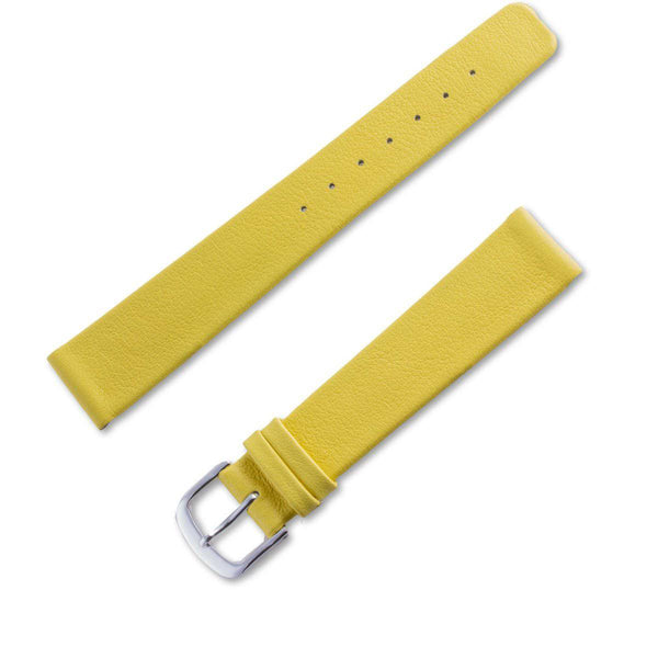 Yellow genuine lamb (nappa) leather watchband without stitching - ANTENEN