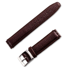 Grained Calf Leather Watch Band for Swatch Brown Watch - ANTENEN