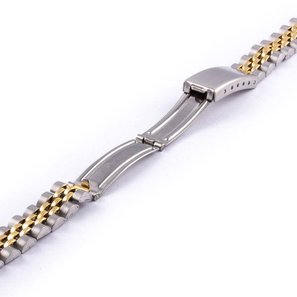 Watchband metal bicolor jubilee type mesh gold-plated in the center and with a shiny polished finish - ANTENEN
