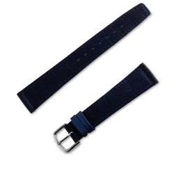 Leather watchband silk matt blue-marine - ANTENEN