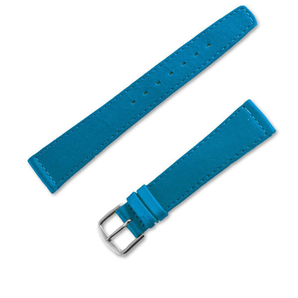 Blue-azure matt silk leather watchband - ANTENEN