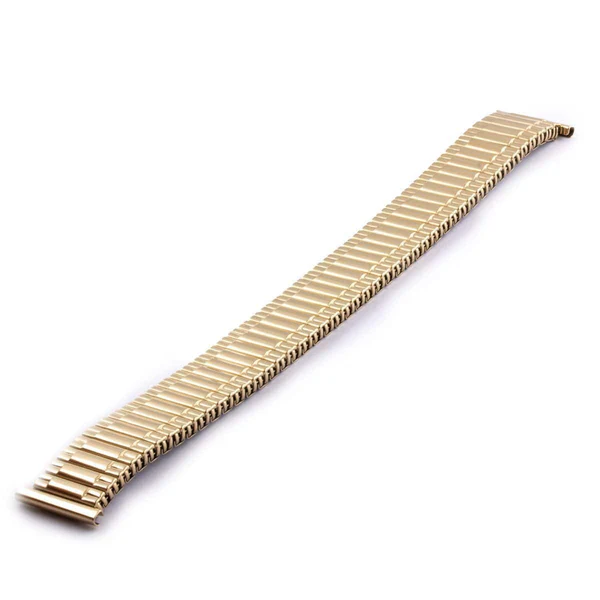 Watchband metal fixo flex shiny gold plated with (riveted) patterns on the sides - ANTENEN