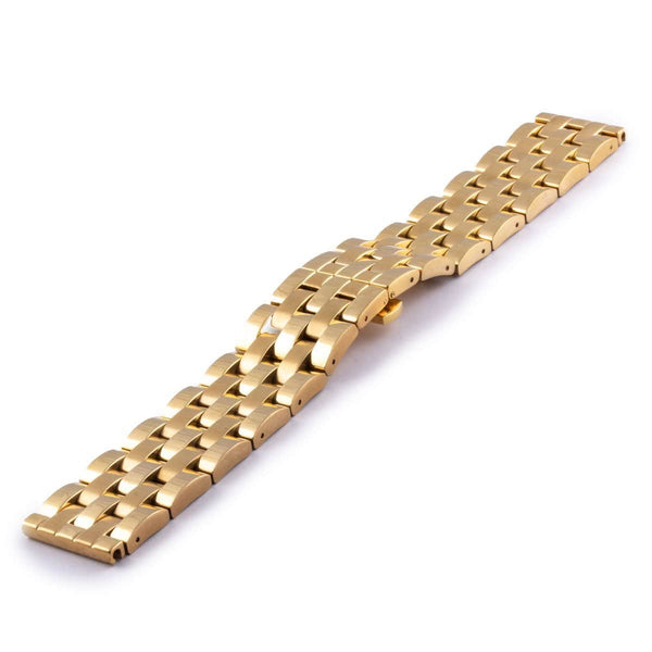 Watchband shiny gold-plated metal watchband with thin and flat bonded mesh - ANTENEN