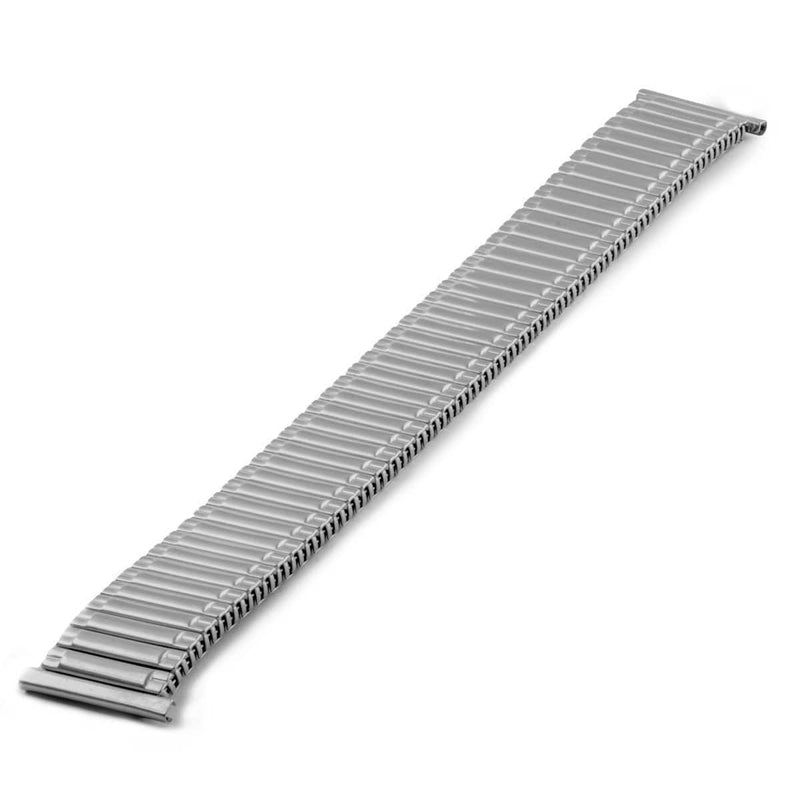 Watchband metal fixo flex shiny steel with (riveted) patterns on the sides with polished brushed finish - ANTENEN