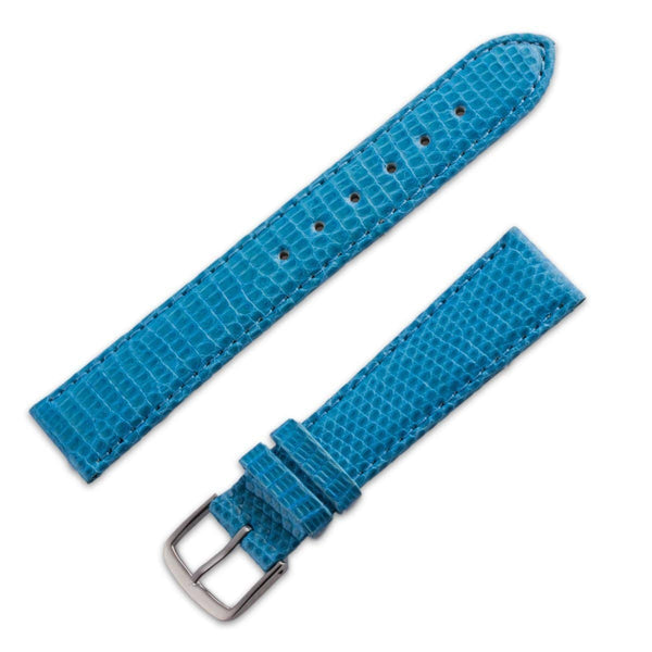 Genuine leather lizard blue watchband - ANTENEN