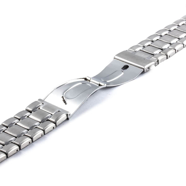 Stainless steel mesh watchband with medium rectangular rivets and bright polished finish - ANTENEN