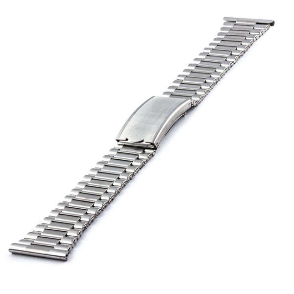 Stainless steel mesh watchband with medium sized rivets and polished finish - ANTENEN