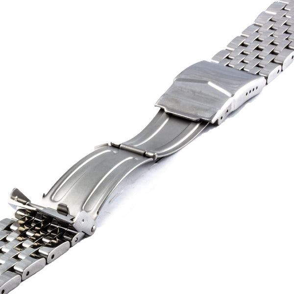 Stainless steel watch strap with fine & flat bonded mesh and polished finish - ANTENEN