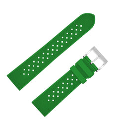 Bracelet montre caoutchouc vert clair type Rallye (TROPIC) swiss made 100% caoutchouc