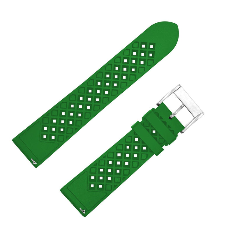 Bracelet montre caoutchouc vert clair type Rallye (TROPIC) swiss made 100% caoutchouc