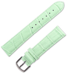 Bracelet montre cuir façon crocodile mat vert pastel - ANTENEN