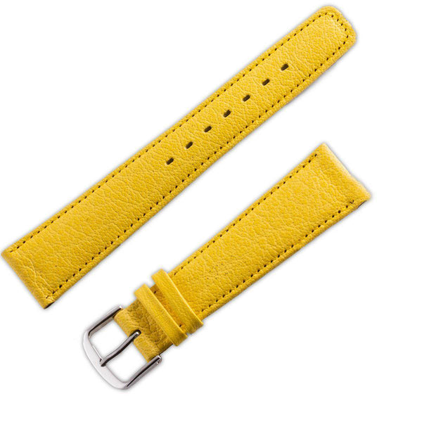 Bracelet montre cuir veau grainé mat jaune - ANTENEN