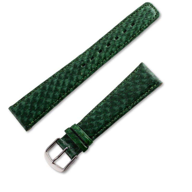 Bracelet montre cuir véritable saumon vert marécage - ANTENEN