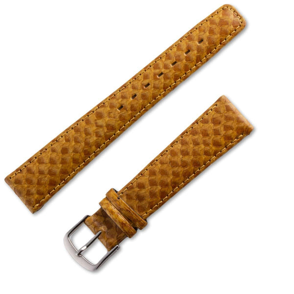 Bracelet montre cuir véritable saumon jaune gold - ANTENEN