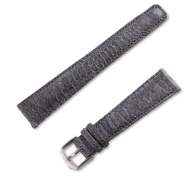 Bracelet montre cuir en pied de coq brillant gris - ANTENEN