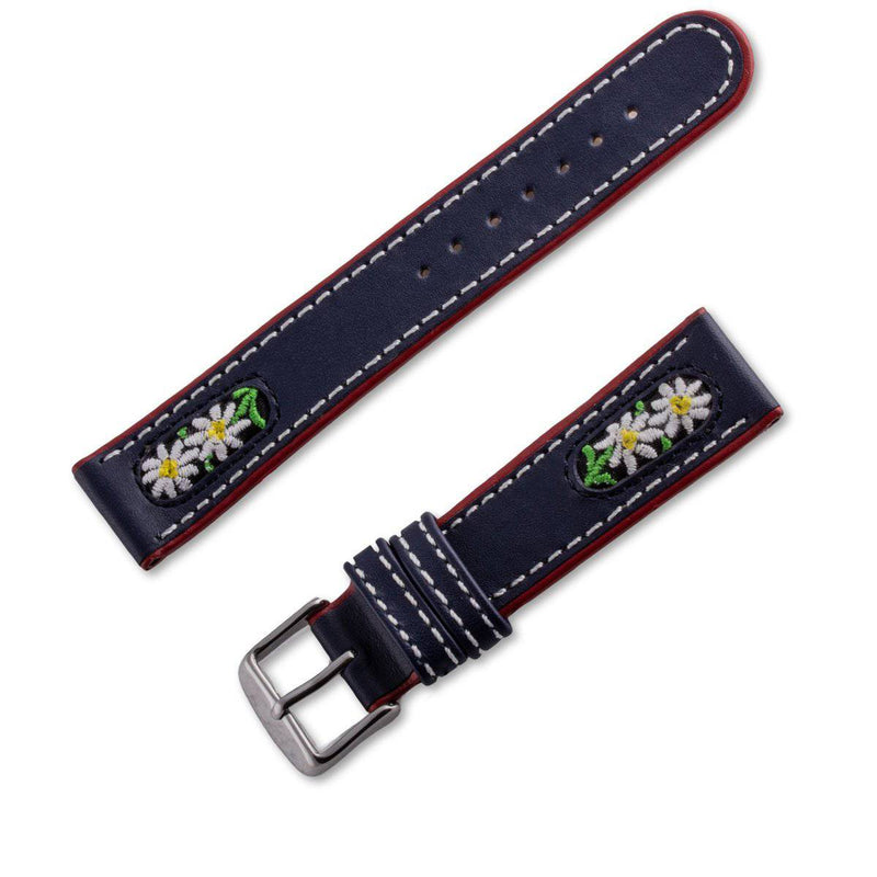 Bracelet montre cuir folk (veau) édition spéciale de couleur bleu - ANTENEN