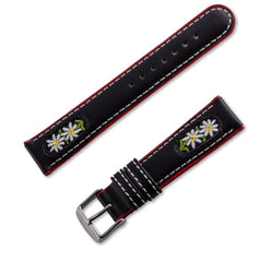 Bracelet montre cuir folk (veau) édition spéciale de couleur noir - ANTENEN