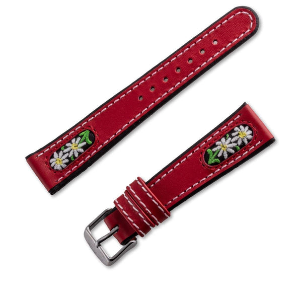 Bracelet montre cuir folk (veau) édition spéciale de couleur rouge - ANTENEN