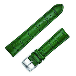 Bracelet sport (bombé) en veau façon crocodile vert foncé - ANTENEN