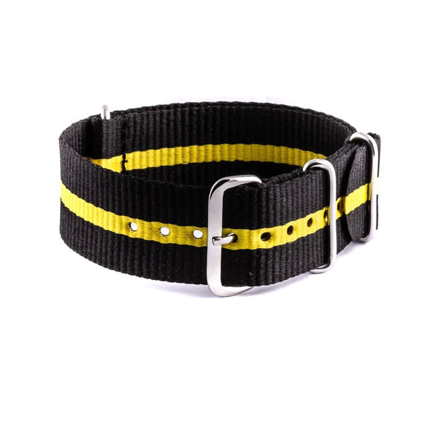 Bracelet NATO pour montre en nylon jaune et noir - ANTENEN