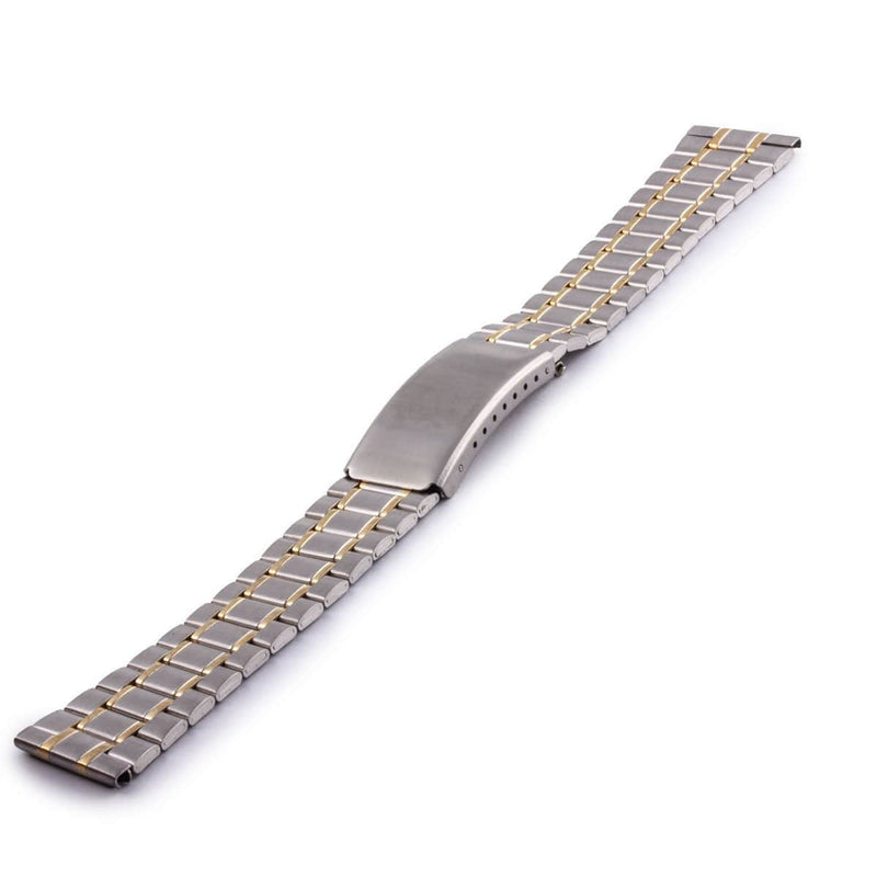 Bracelet montre metal bicolor mailles avec rivets de taille moyenne et de finition poli brillant - ANTENEN