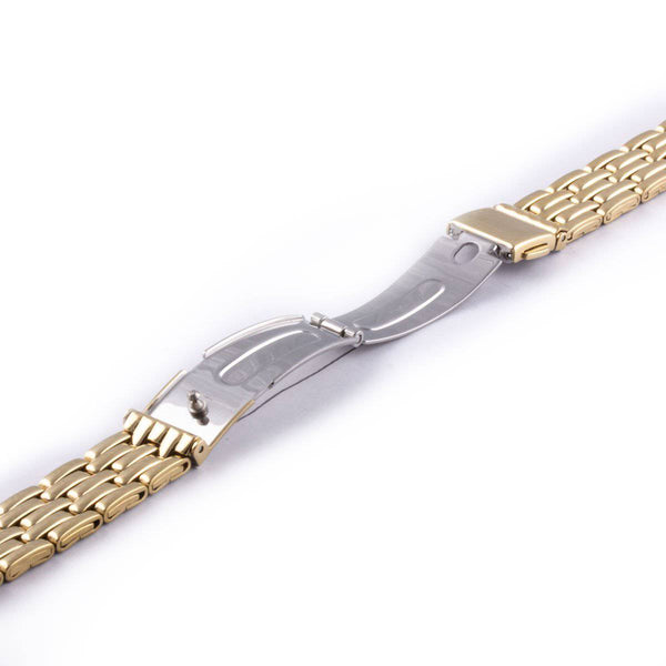 Bracelet montre metal dorée brillant mailles en forme de grain de riz - ANTENEN